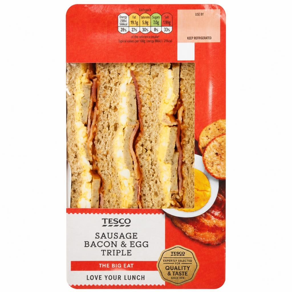 Tesco Sausage Bacon & & Egg Triple