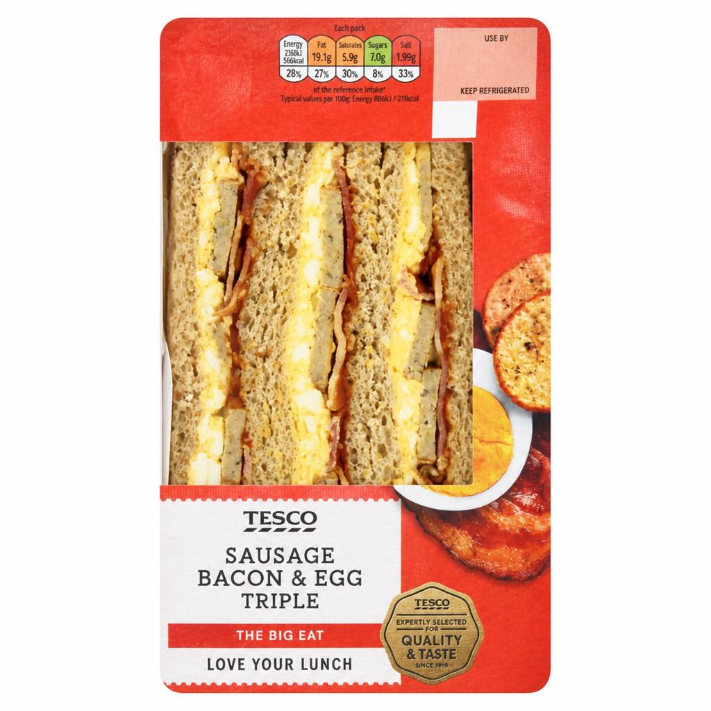 Tesco Sausage Bacon & & Egg Triple