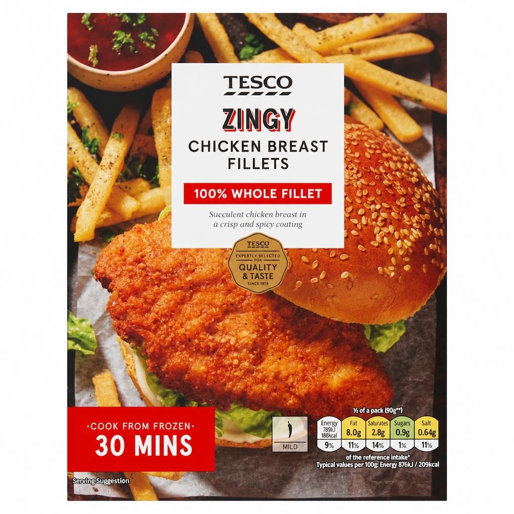 Tesco Zingy Chicken Breast Fillets 210g