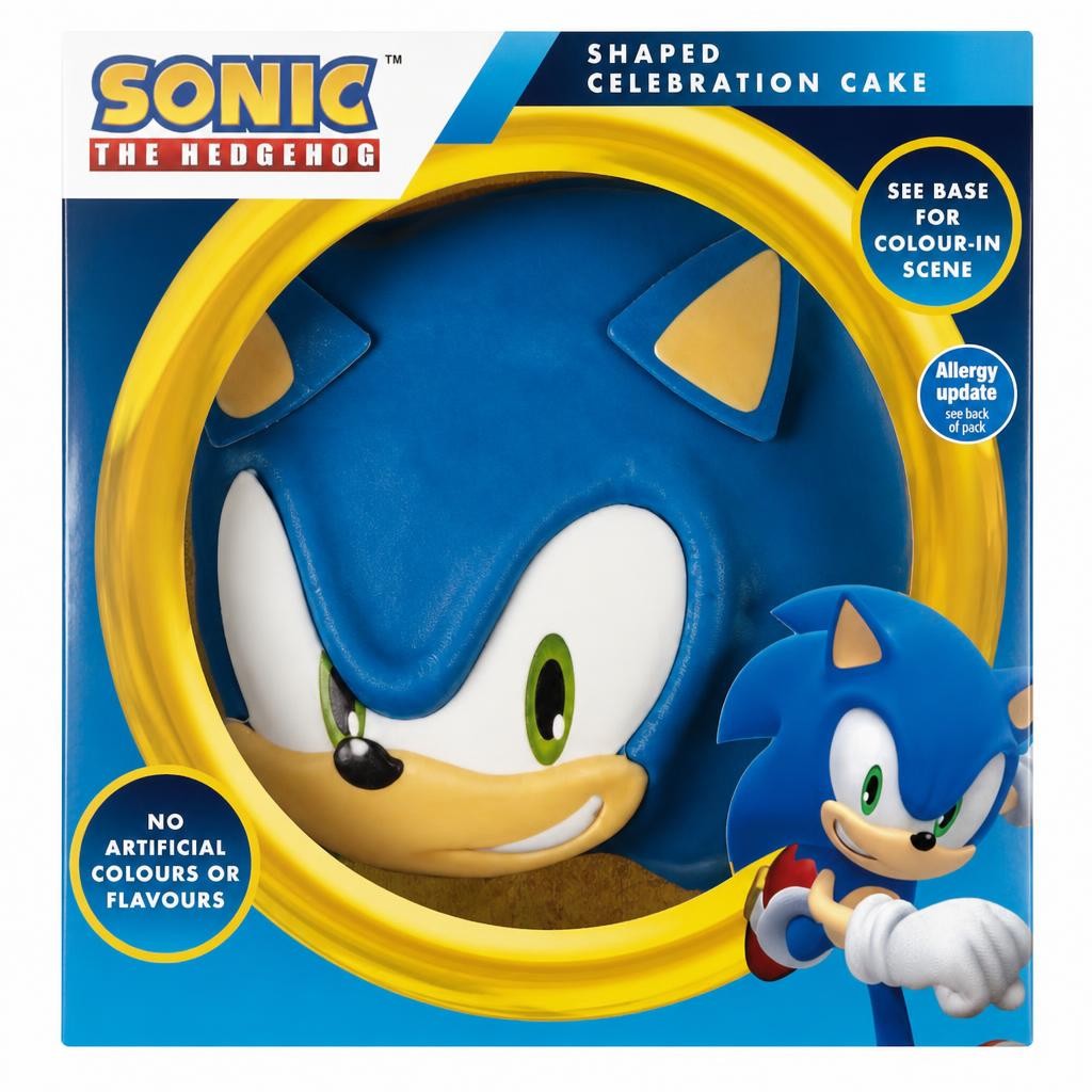 Sonic The Hedgehog Shaped Celebration Cake