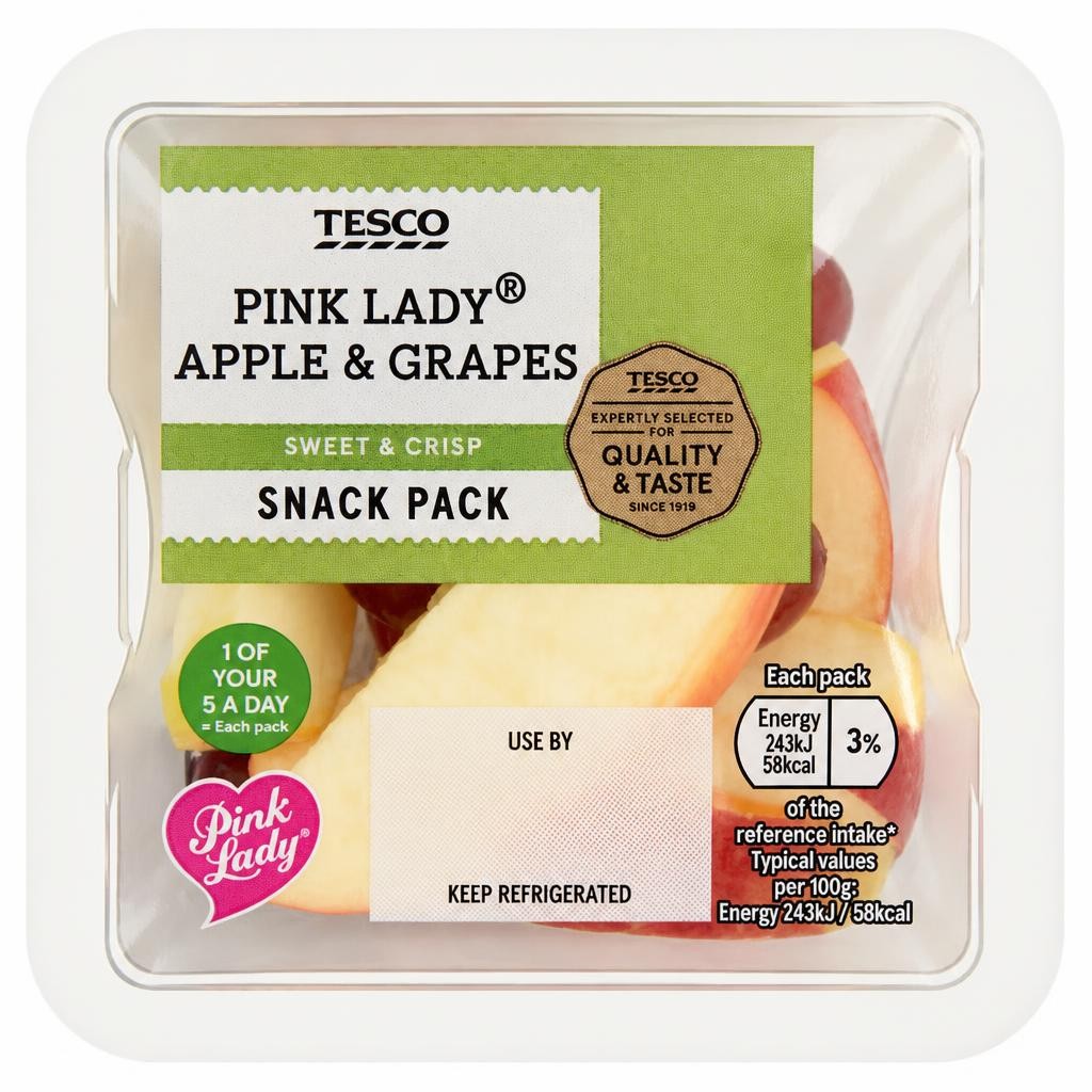 Tesco Pink Lady Apple & Grape Pot 100G