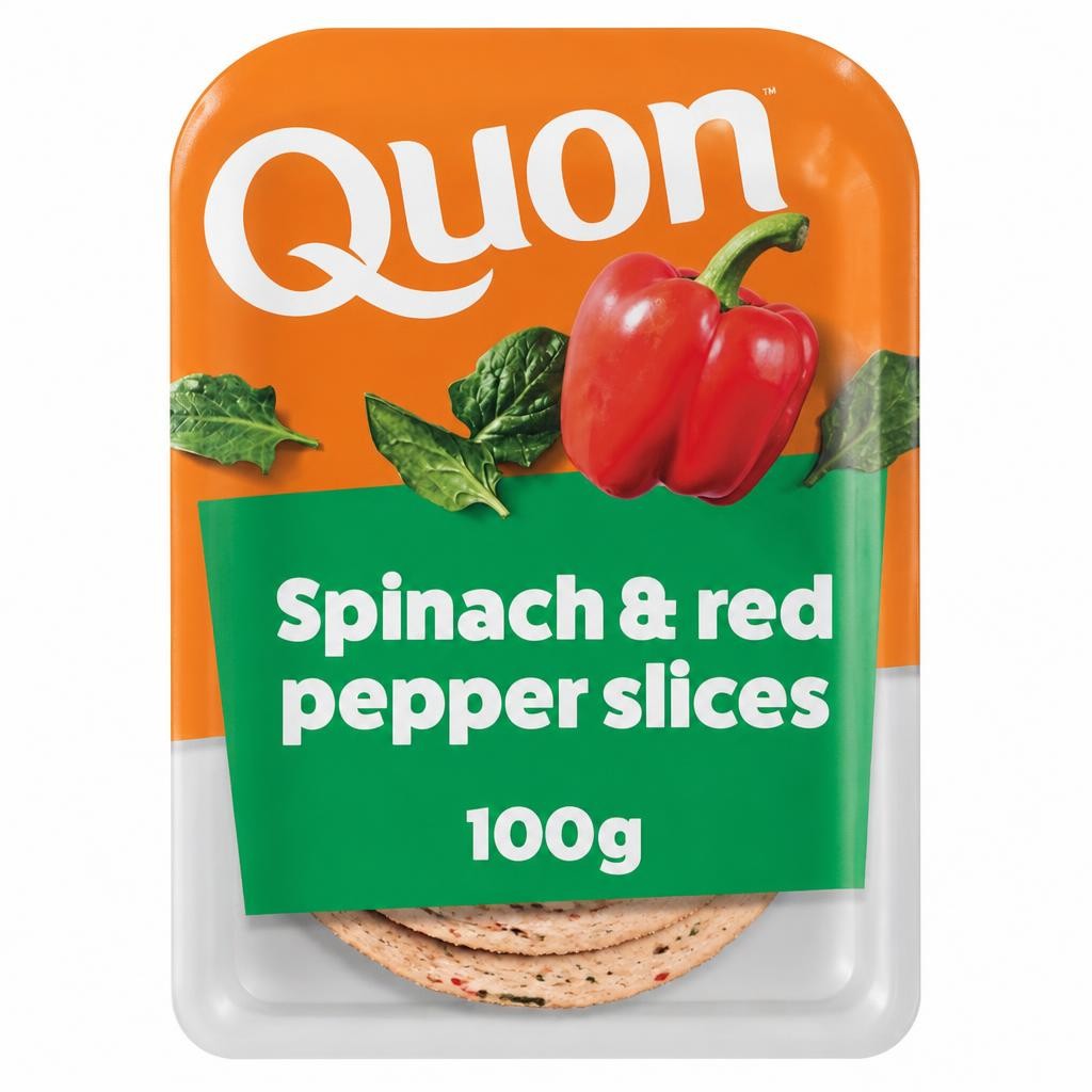 Quorn Spinach And Red Pepper Slices 100G