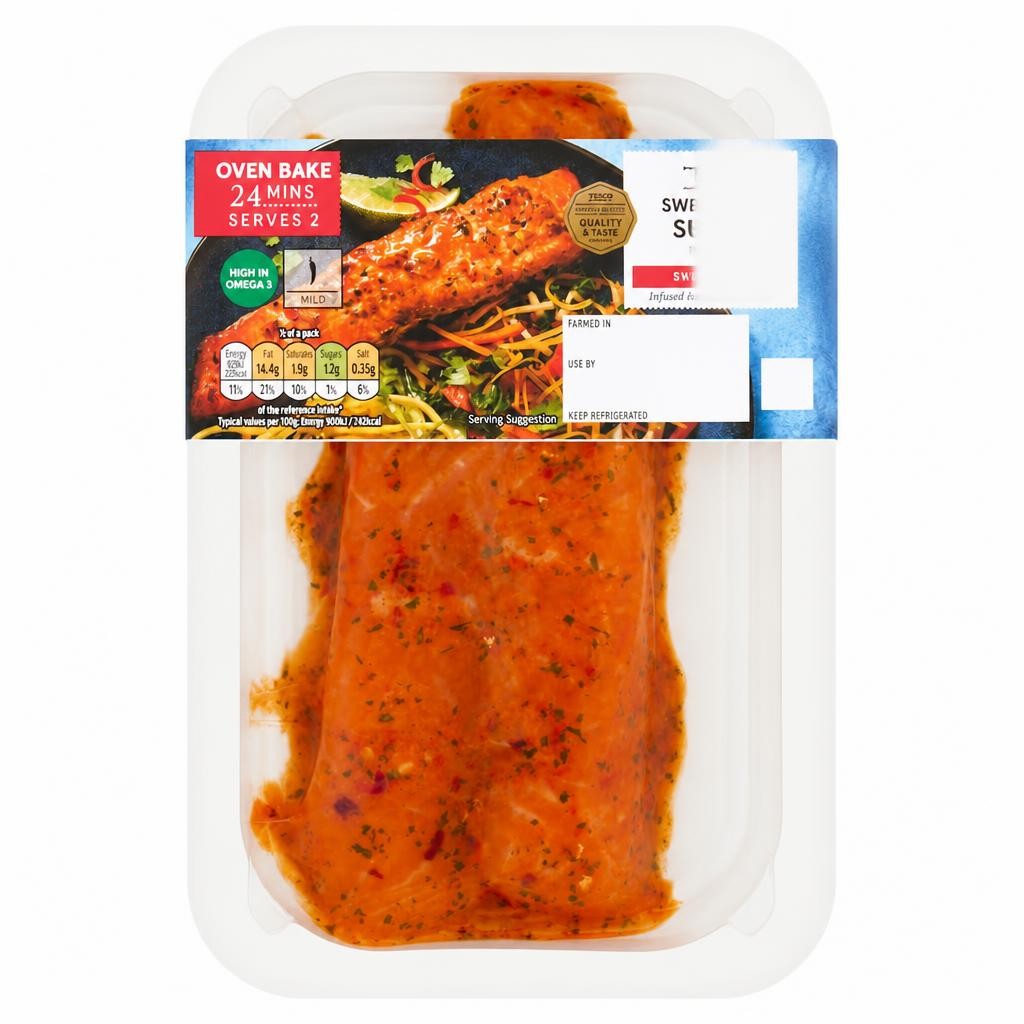 Tesco Sweet Chilli Salmon Fillets 230g