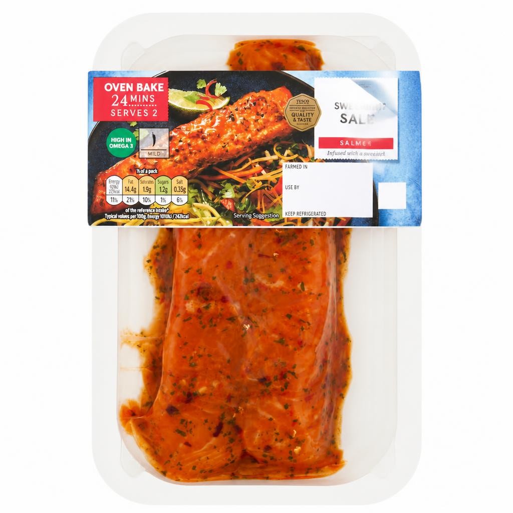 Tesco Sweet Chilli Salmon Fillets 230g
