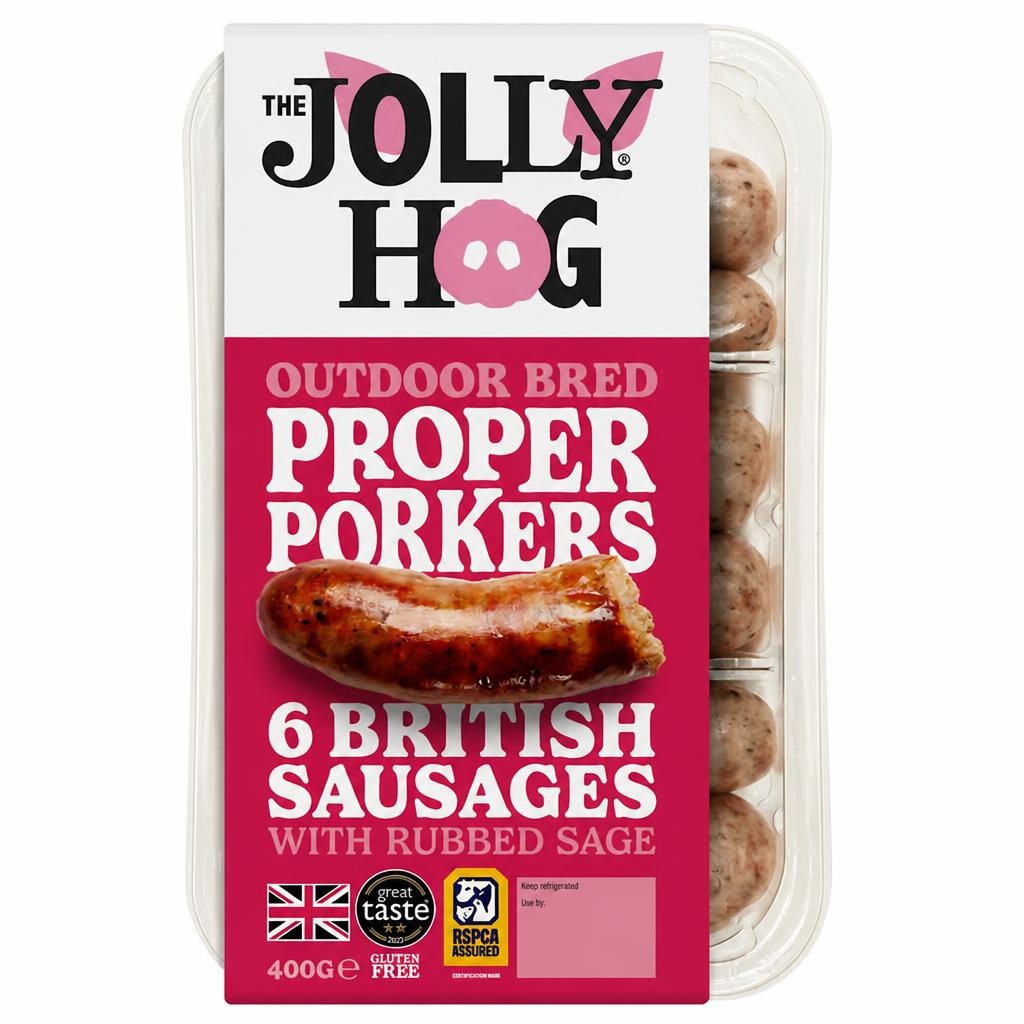 Jolly Hog 6 British Pork Sausages Gluten Free 400G