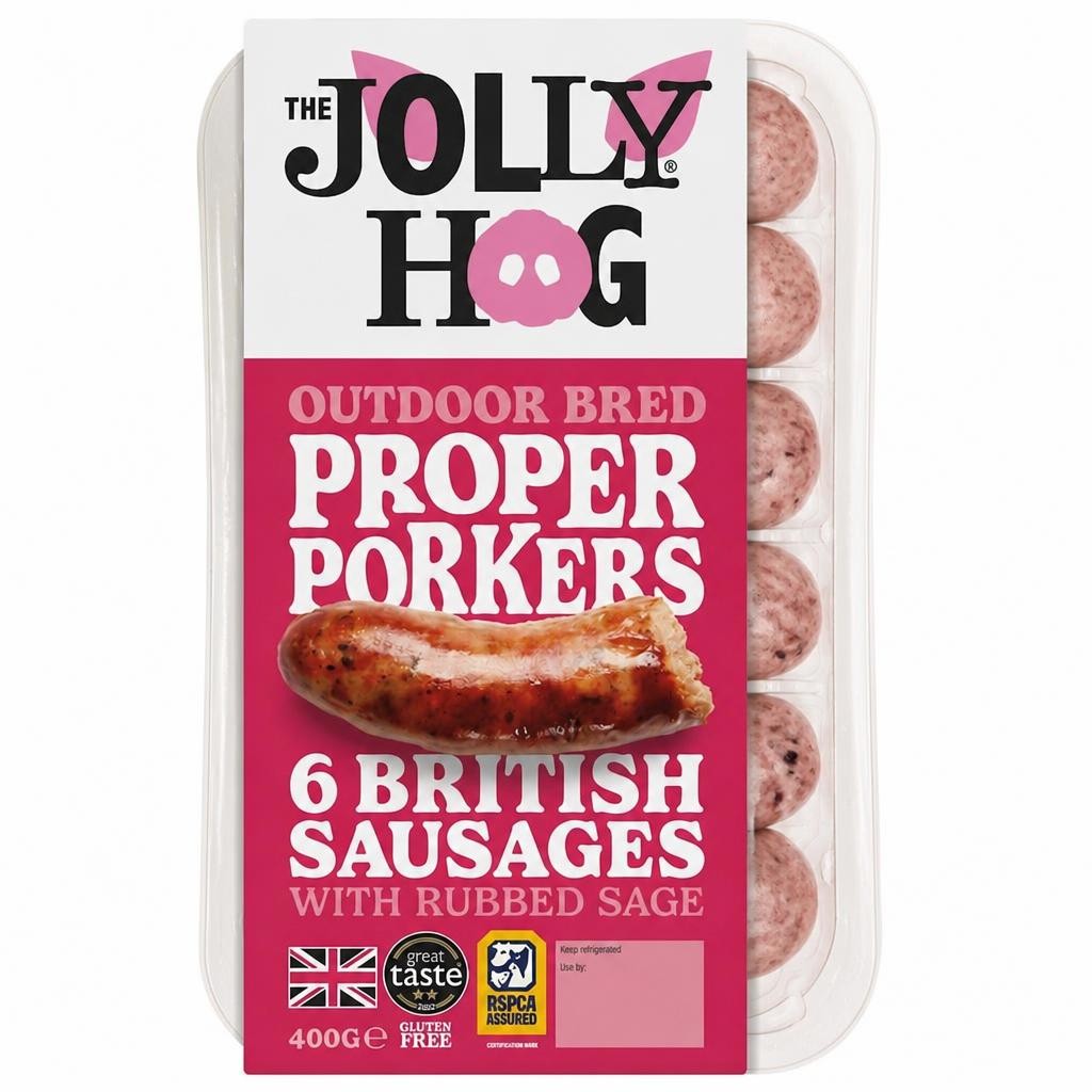 Jolly Hog 6 British Pork Sausages Gluten Free 400G