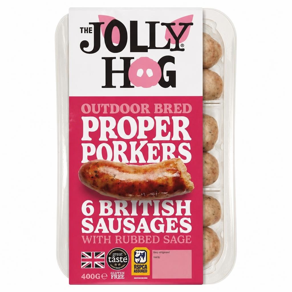 Jolly Hog 6 British Pork Sausages Gluten Free 400G