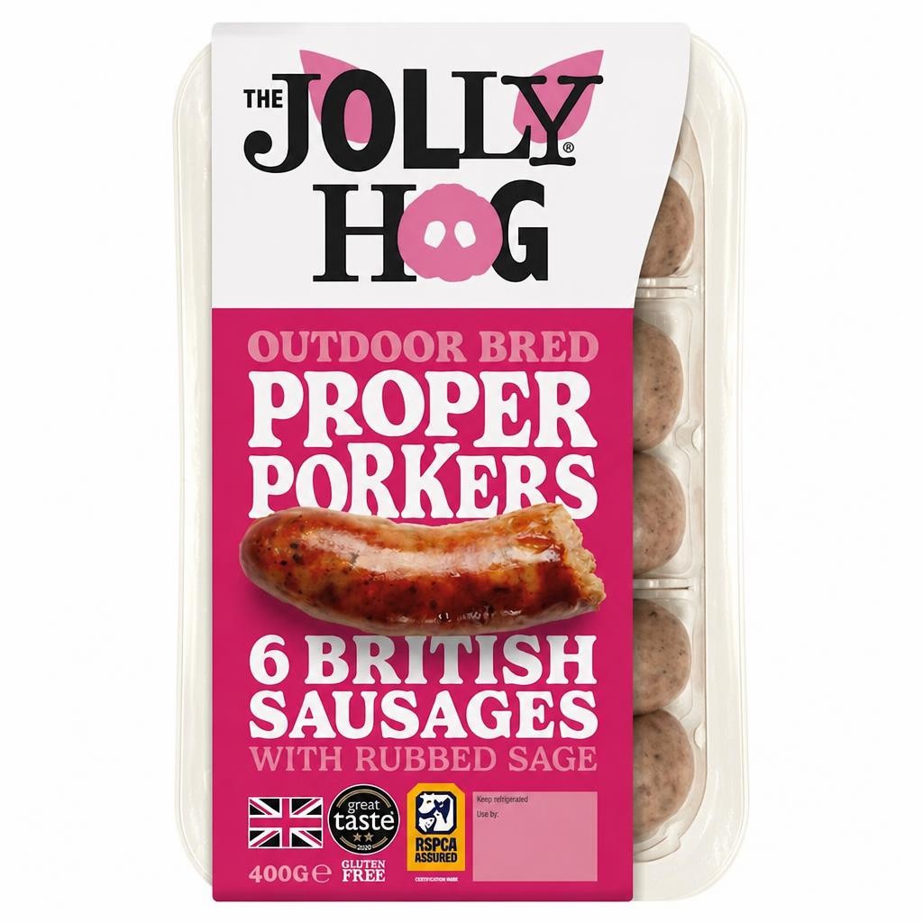 Jolly Hog 6 British Pork Sausages Gluten Free 400G