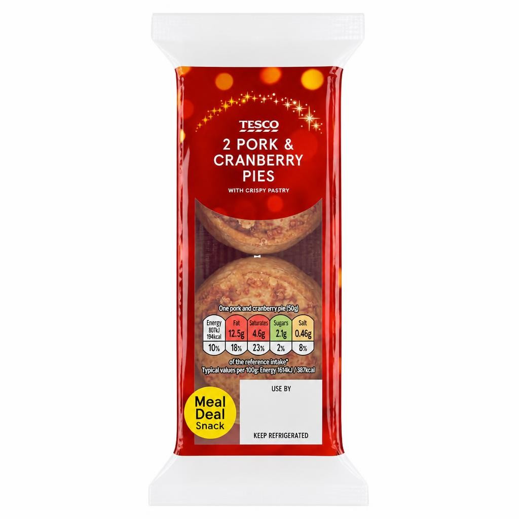 Tesco Mini Pork & Cranberry Pork Pies 2X50g