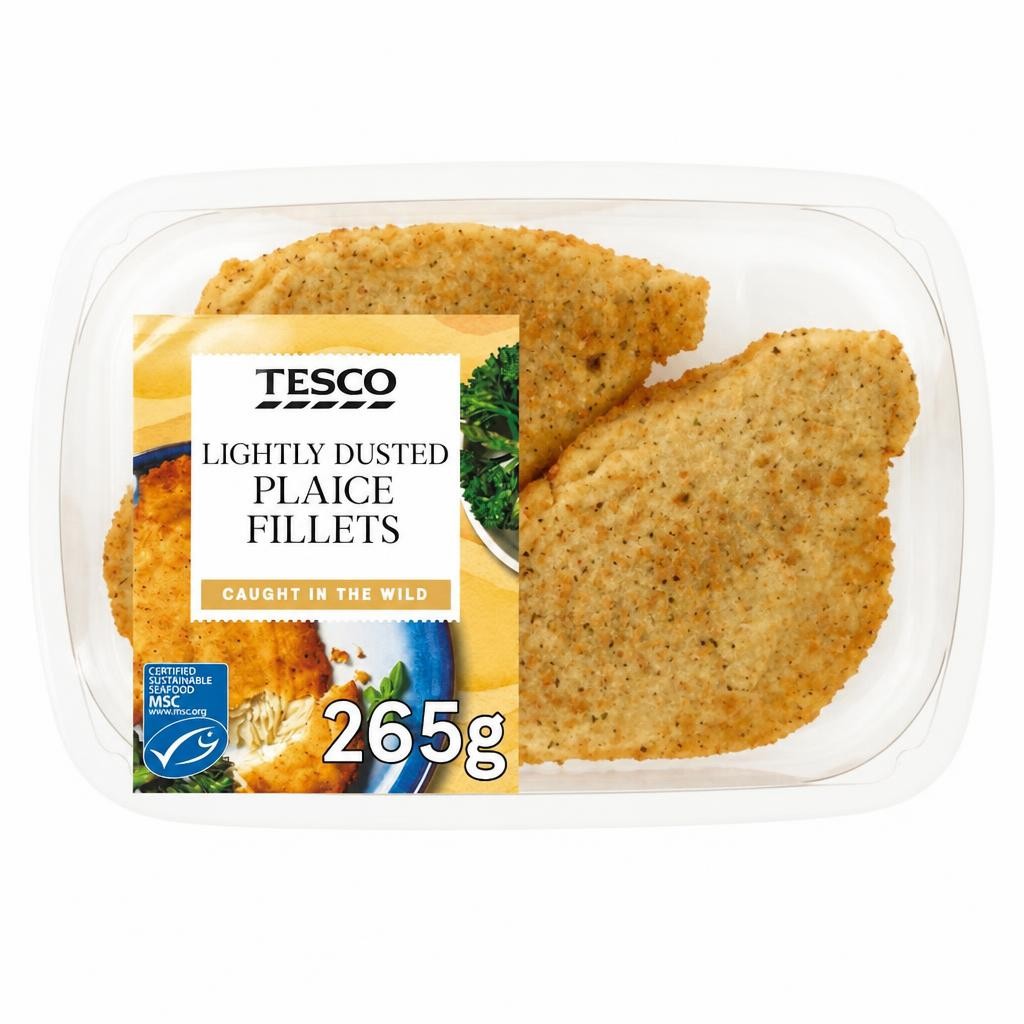 Tesco Lightly Dusted Plaice Fillets 265G