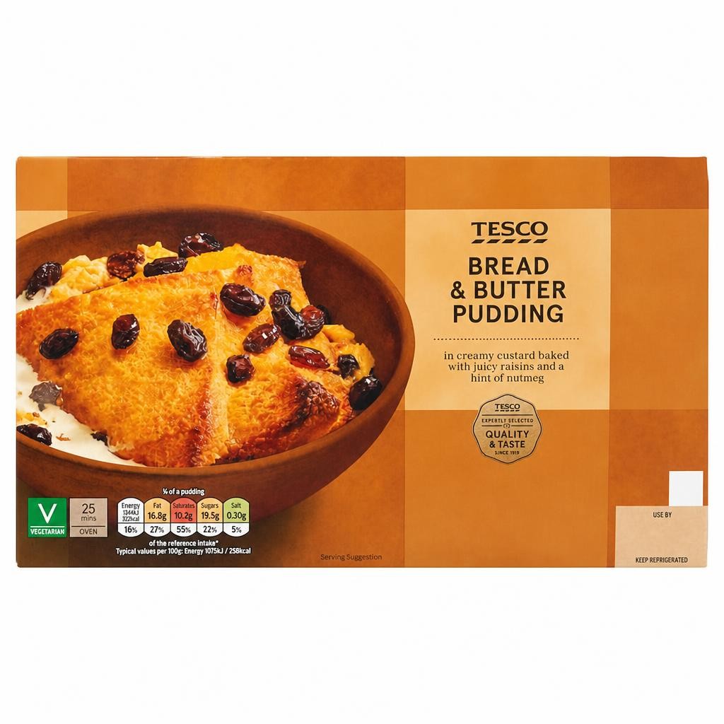 Tesco Bread & Butter Pudding 500G