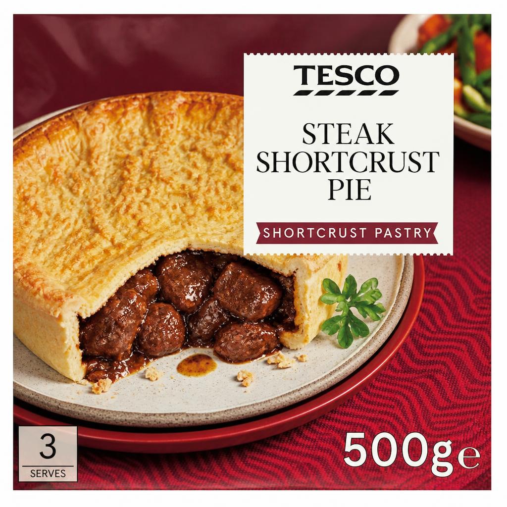 Tesco Steak Shortcrust Pie 500G