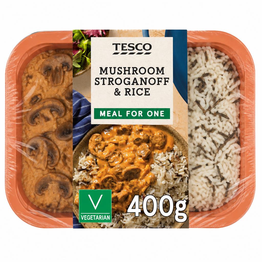 Tesco Mushroom Stroganoff & Rice 400G