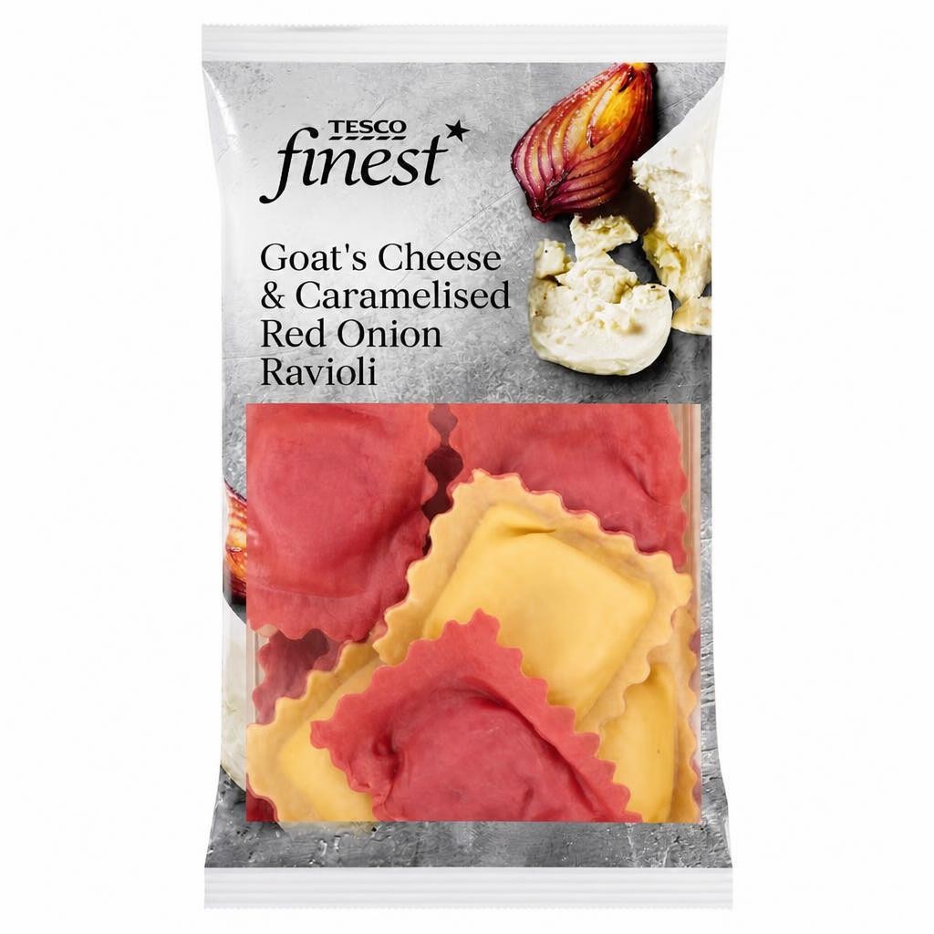 Tesco Finest Goat Cheese & Caramelised Red Onion Ravioli 250G