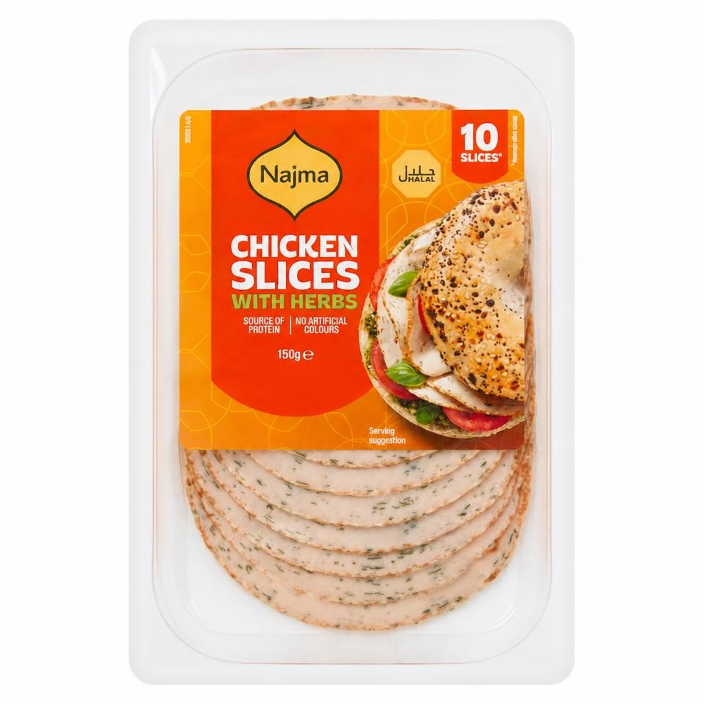Najma Halal Chicken Slices With Herbs 150g