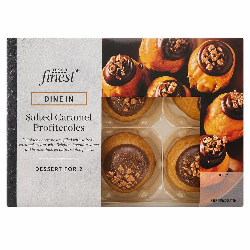 Tesco Finest Dine In Salted Caramel Profiteroles 6pk