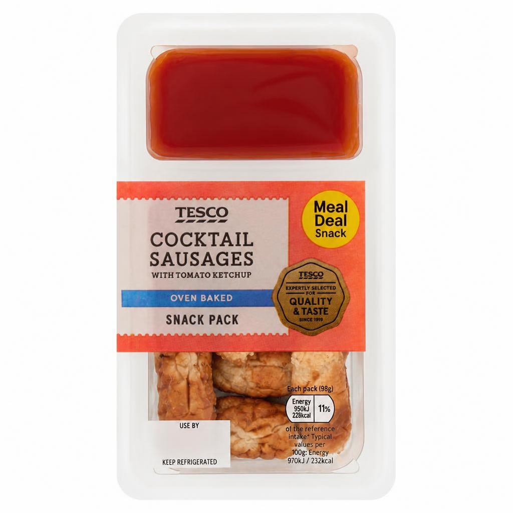 Tesco Cocktail Sausages & Ketchup Dip 98G