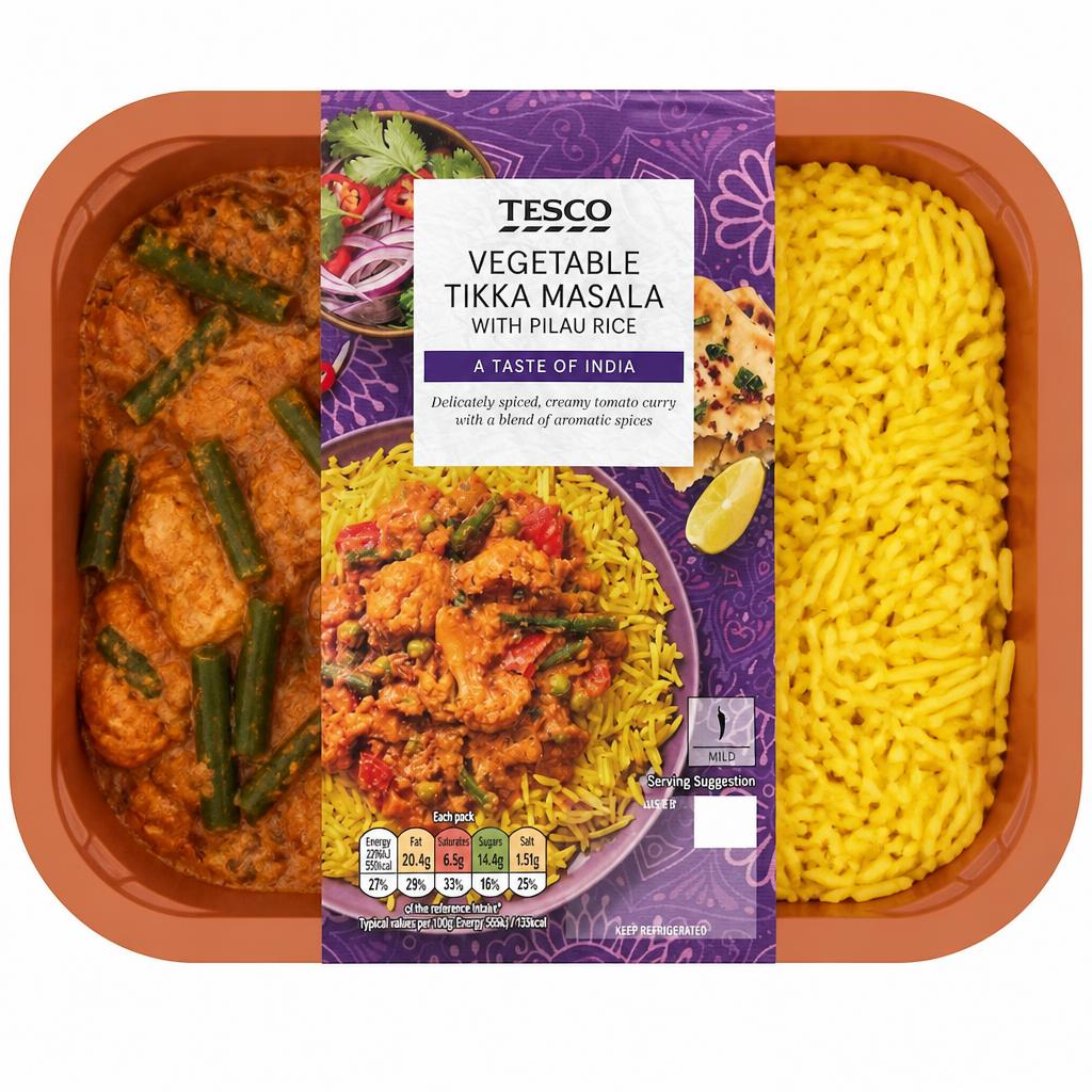 Tesco Vegetable Tikka Masala With Pilau Rice 400g