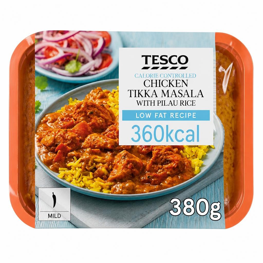 Tesco Calorie Controlled Chicken Tikka Masala & Pilau Rice 380G