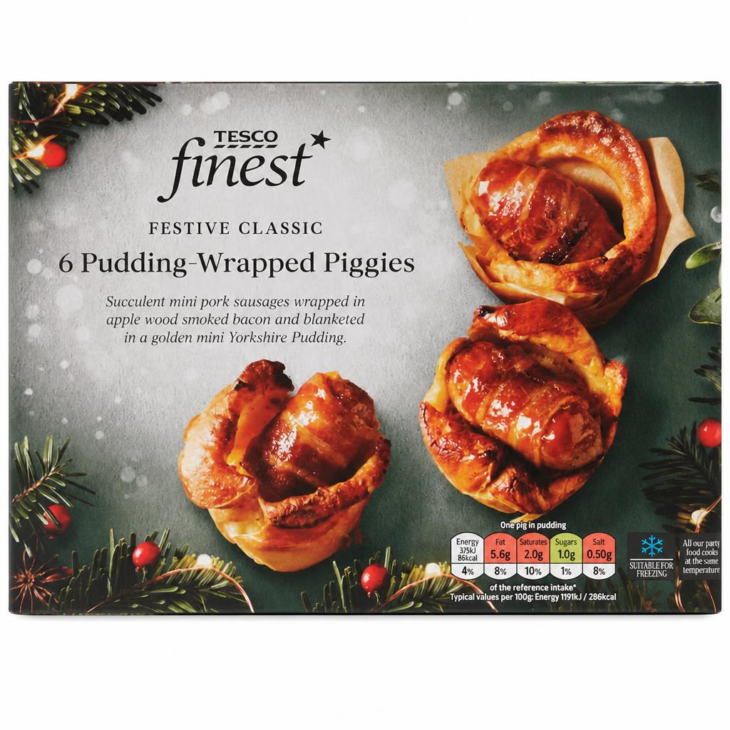 Tesco Finest 6 Pigs In Blankets Yorkshire Puddings 180G