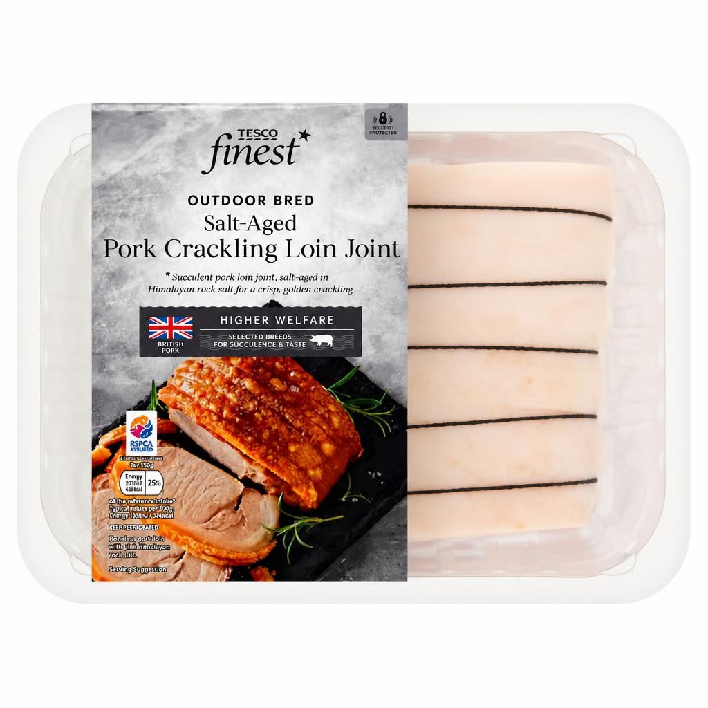 Tesco Finest Salt-Aged Pork Crackling Loin Joint