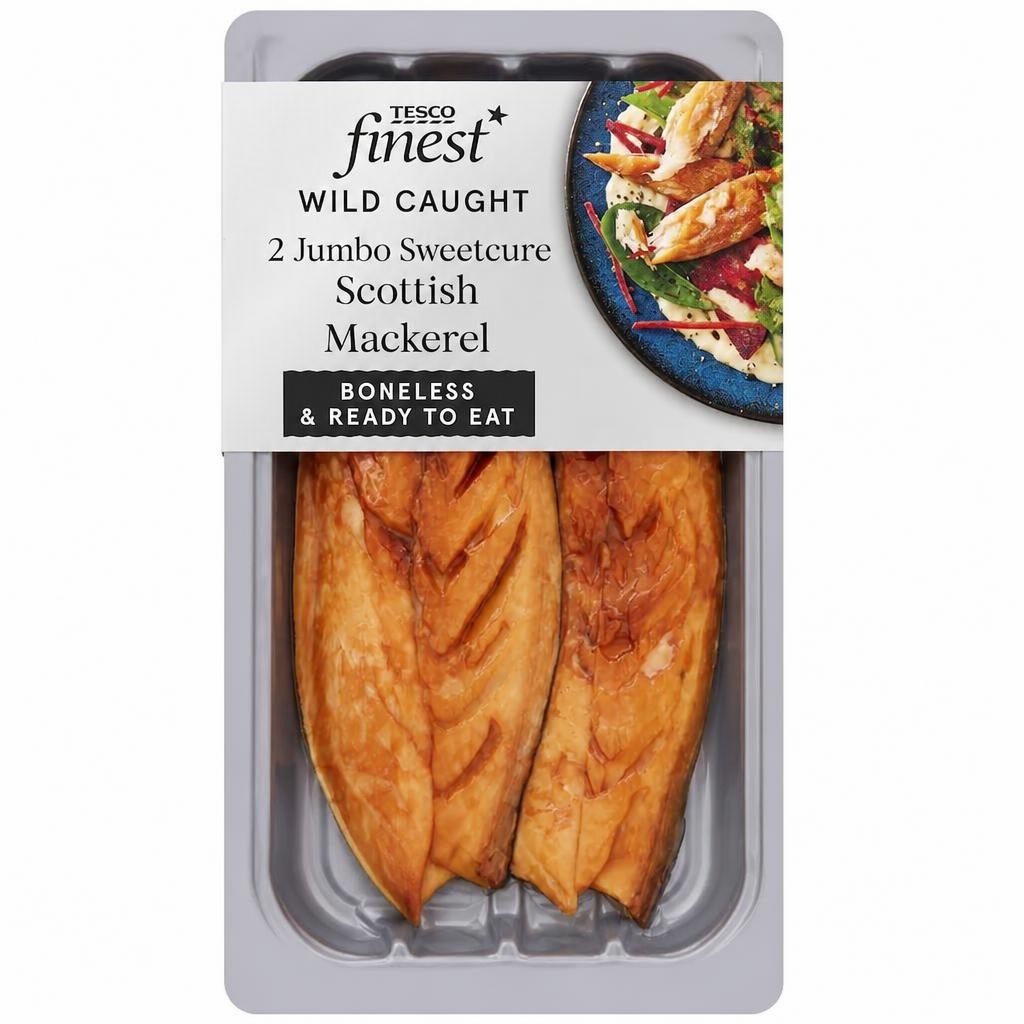 Tesco Finest Sweetcure Smoked Mackerel Fillets 160G