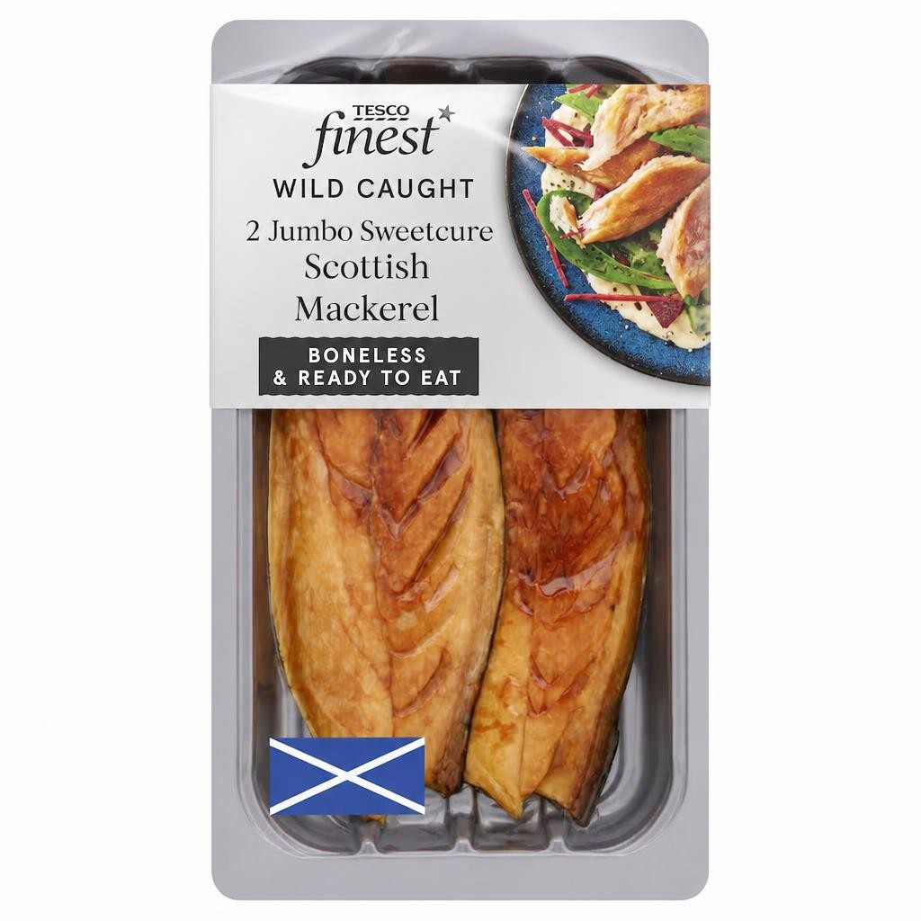 Tesco Finest Sweetcure Smoked Mackerel Fillets 160G
