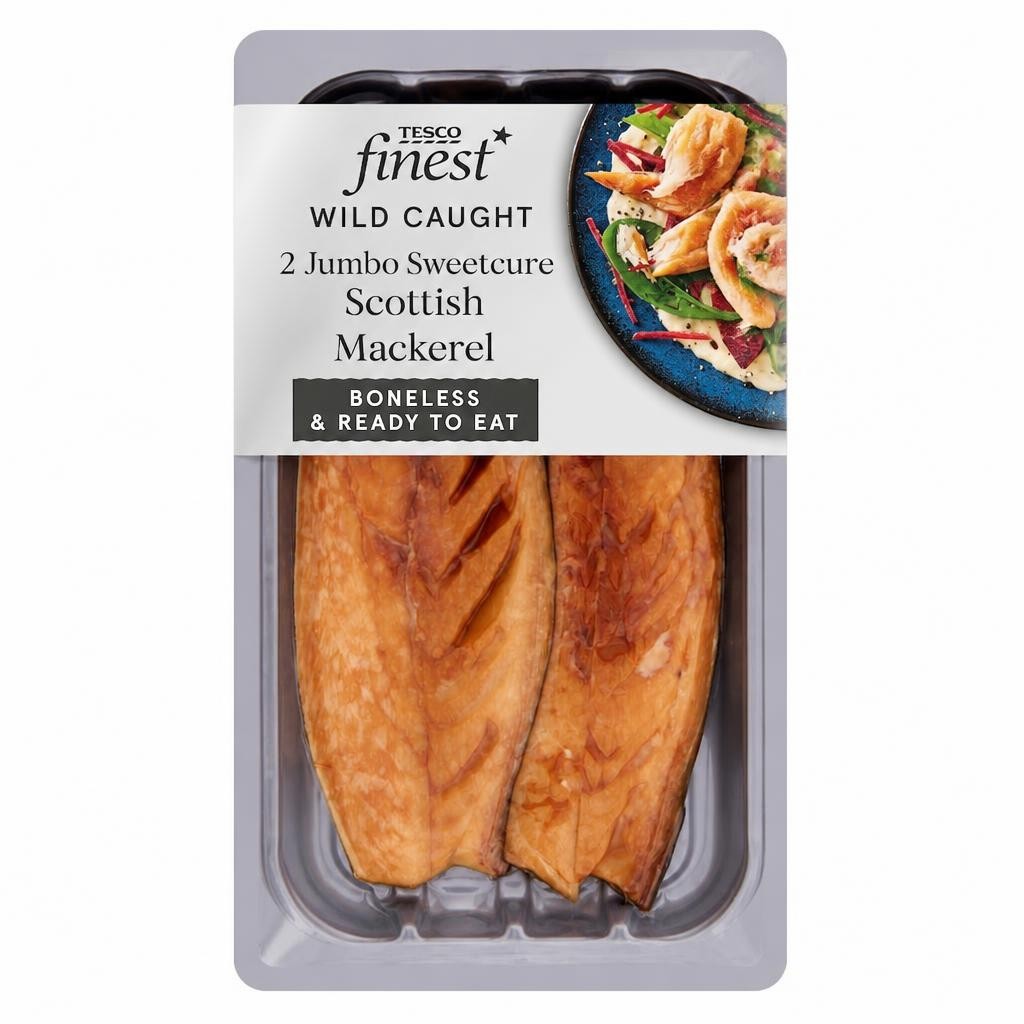 Tesco Finest Sweetcure Smoked Mackerel Fillets 160G