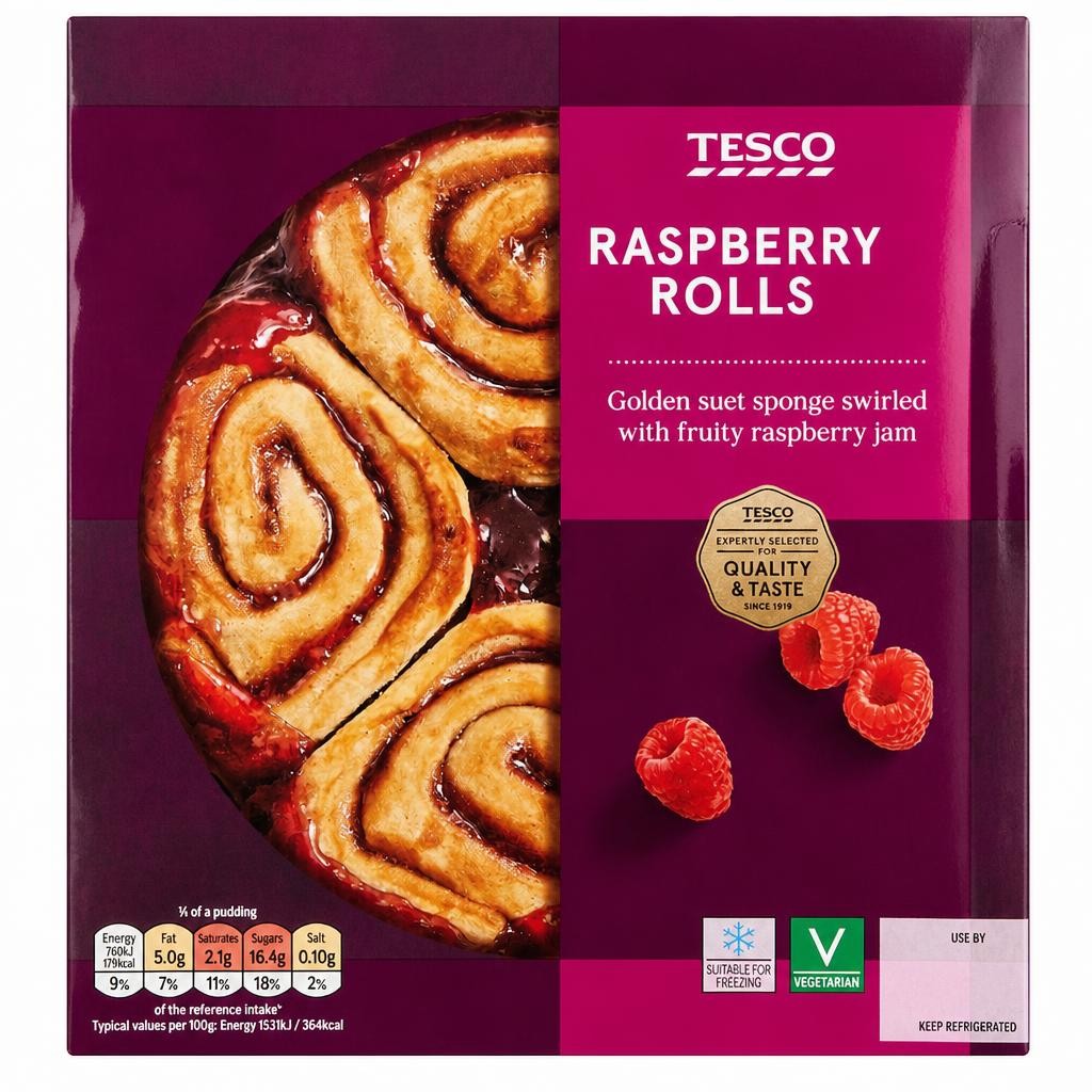 Tesco Raspberry Jam Roly Poly 460G