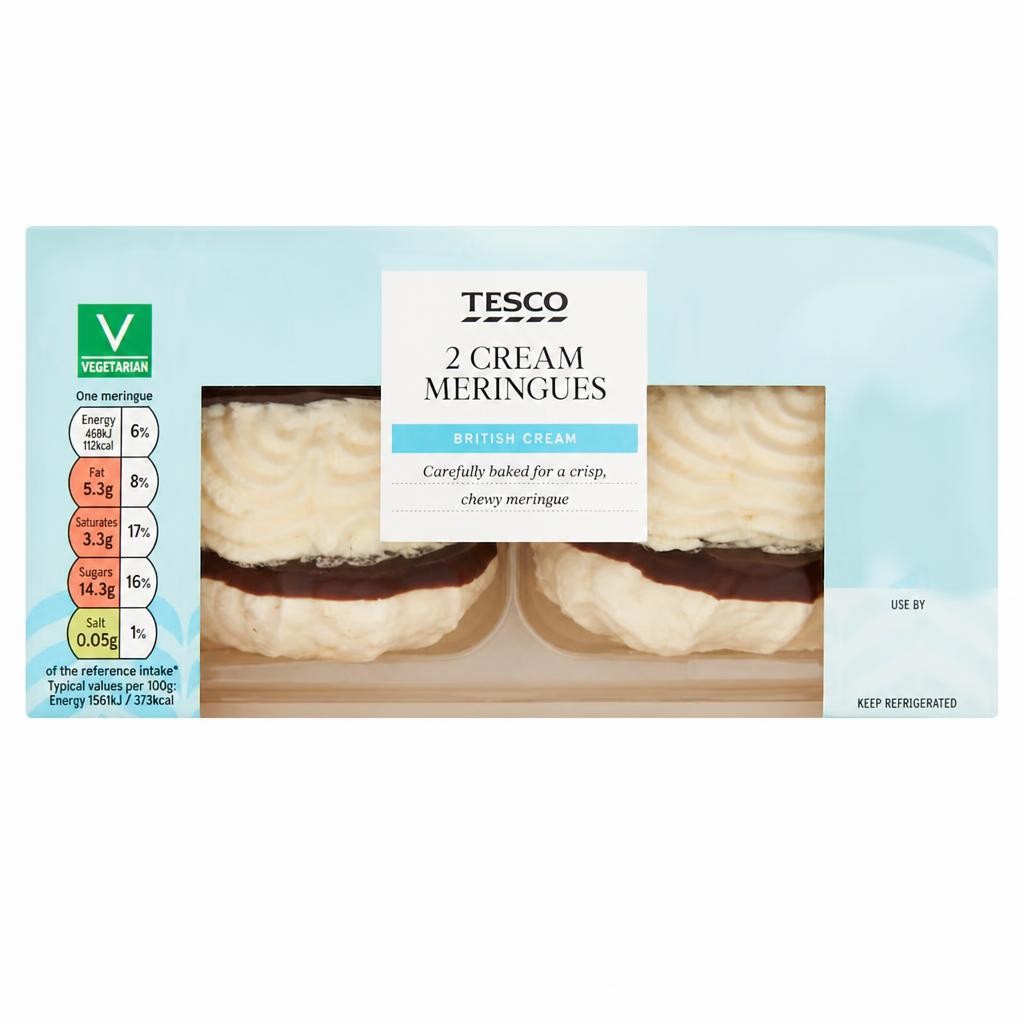 Tesco Fresh Cream Meringues 2 Pack