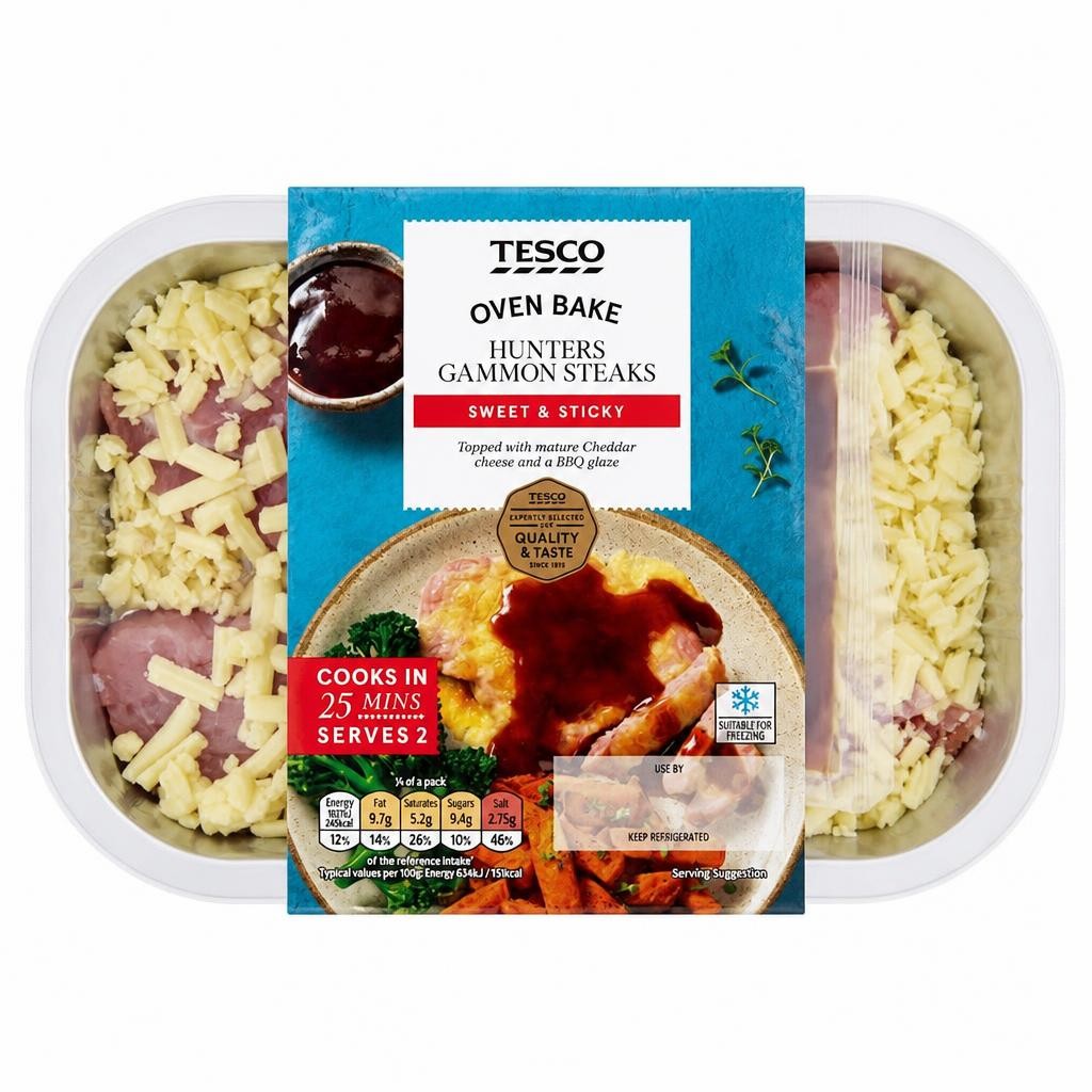 Tesco Hunters Gammon Steaks 345G