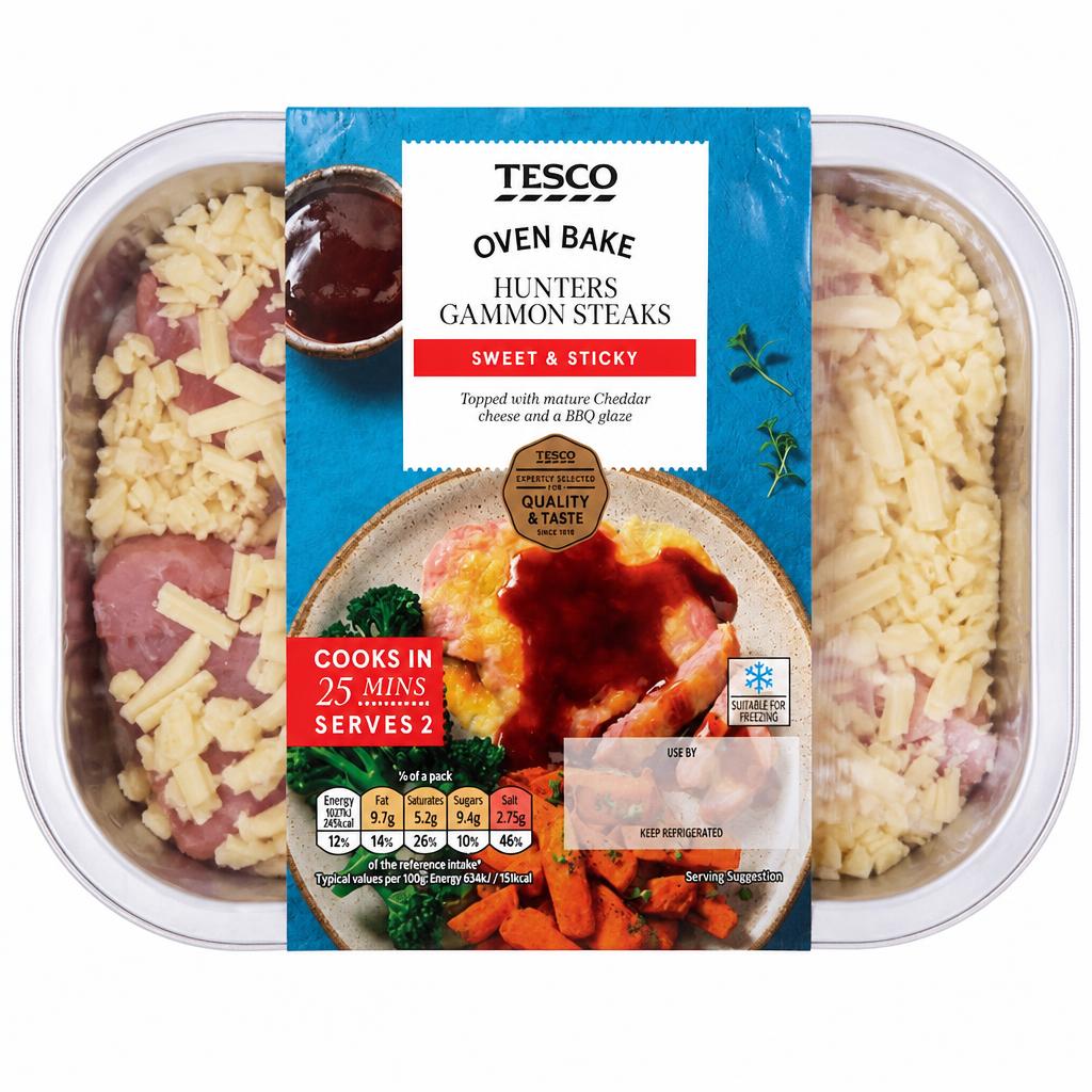 Tesco Hunters Gammon Steaks 345G
