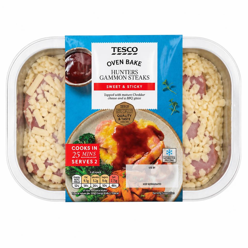 Tesco Hunters Gammon Steaks 345G