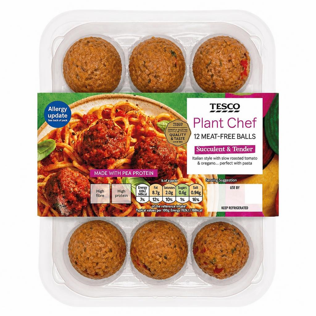 Tesco Plant Chef Meat-Free Balls 12 Pack 336g