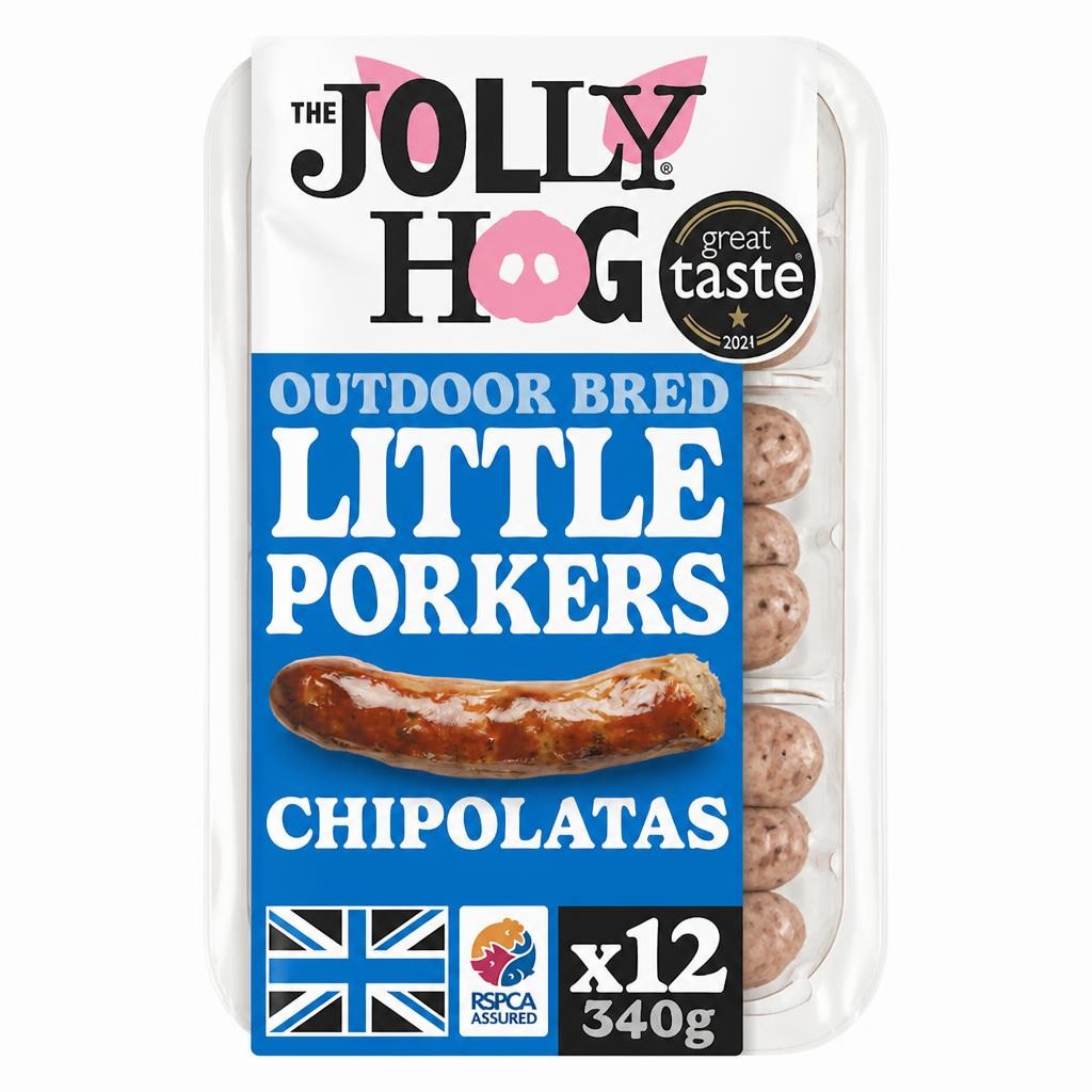 Jolly Hog 12 British Chipolatas Gluten Free 340G
