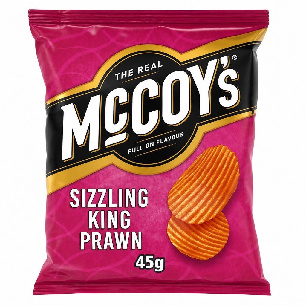Mccoy's Sizzling King Prawn Grab Bag Crisps 45G