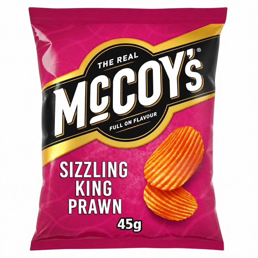 Mccoy's Sizzling King Prawn Grab Bag Crisps 45G