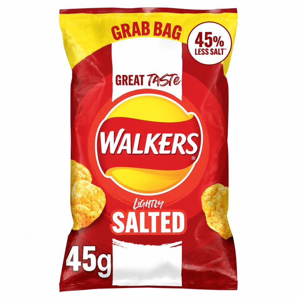 Walkers Lightly Salted Less Salt Grab Bag Crisps 45g