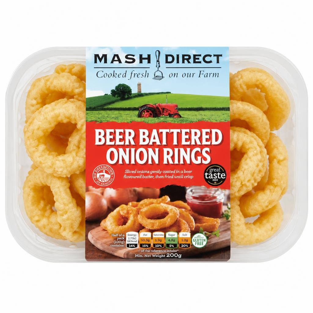 Mash Direct Beer Battered Onion Rings 200G