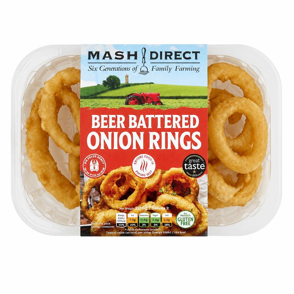 Mash Direct Beer Battered Onion Rings 200G