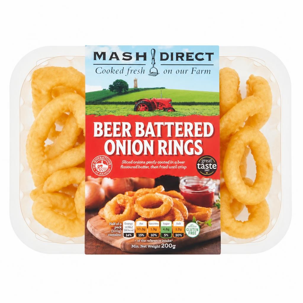 Mash Direct Beer Battered Onion Rings 200G