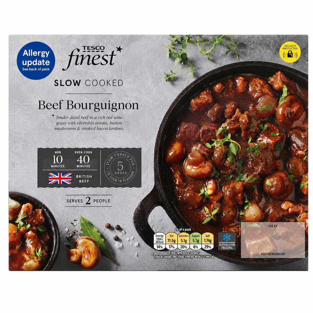 Tesco Finest Slow Cooked Beef Bourguignon 540G