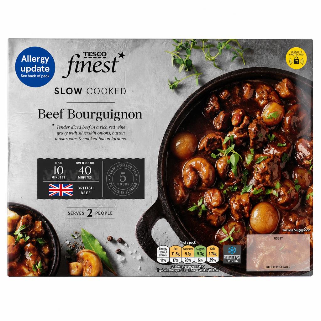 Tesco Finest Slow Cooked Beef Bourguignon 540G