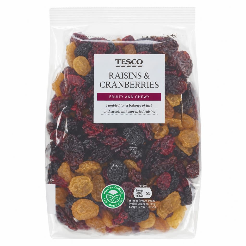 Tesco Raisins And Cranberries 500G