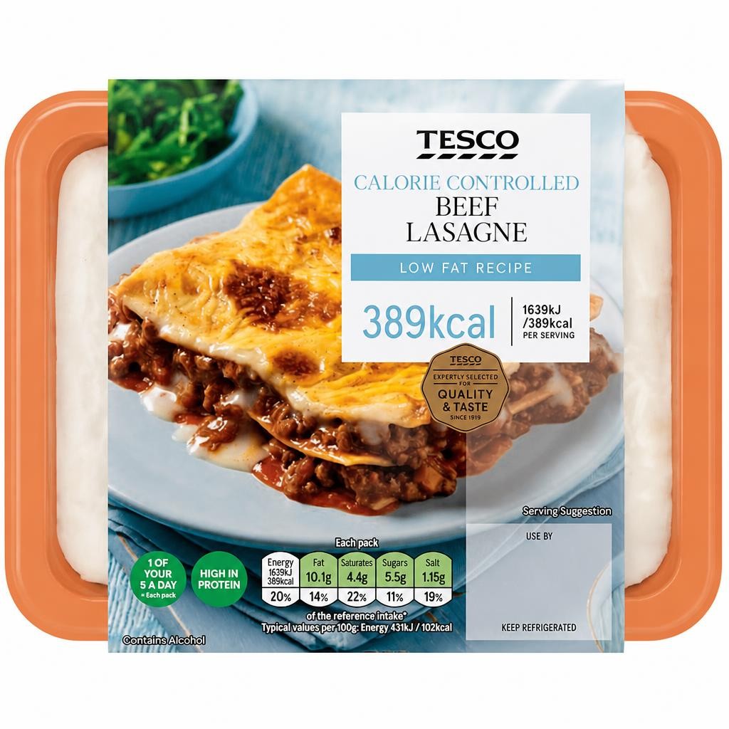Tesco Calorie Controlled Beef Lasagne 380G
