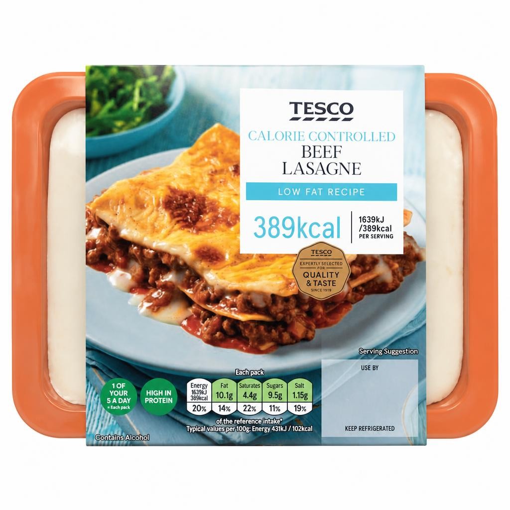 Tesco Calorie Controlled Beef Lasagne 380G