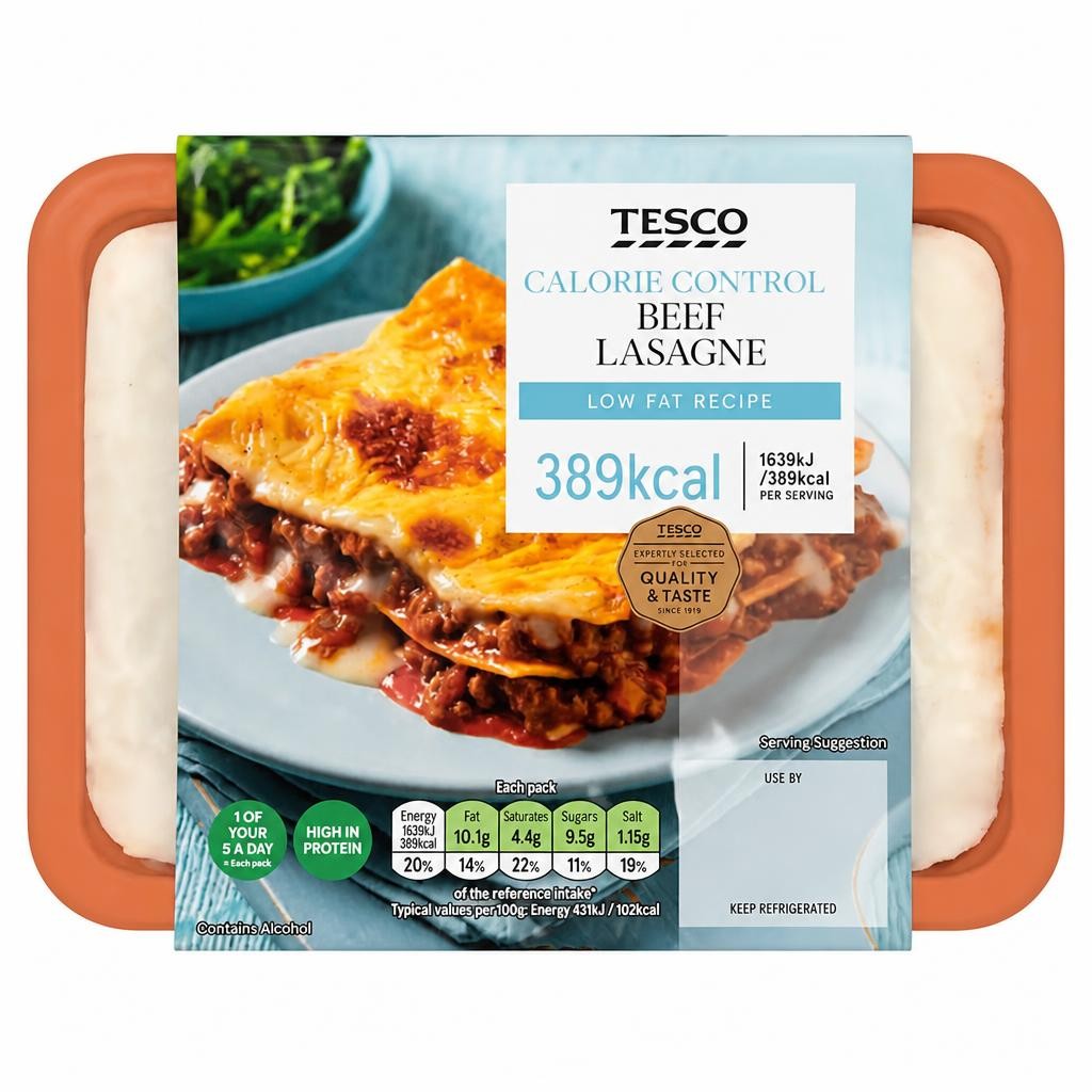Tesco Calorie Controlled Beef Lasagne 380G