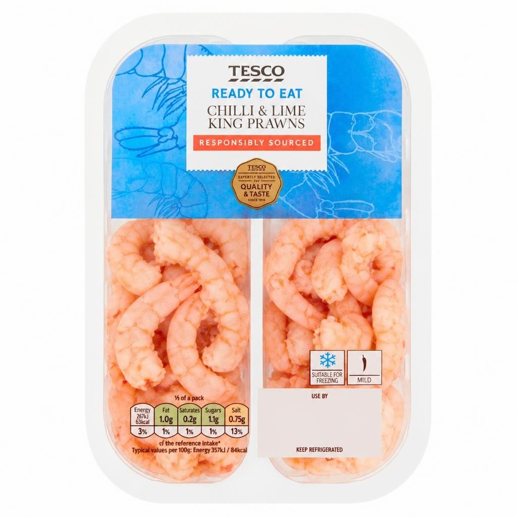 Tesco Chilli & Lime King Prawns 150G