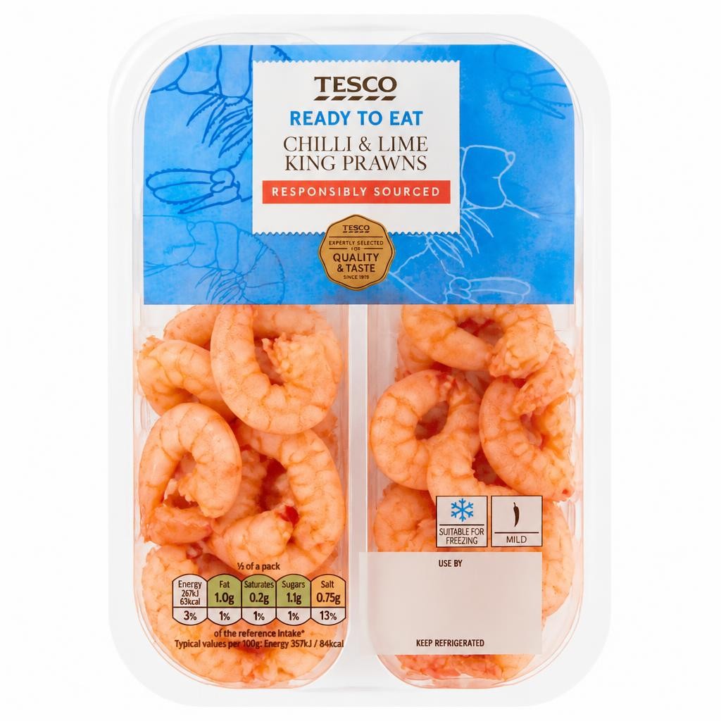 Tesco Chilli & Lime King Prawns 150G