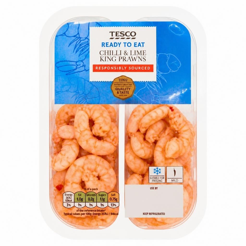 Tesco Chilli & Lime King Prawns 150G